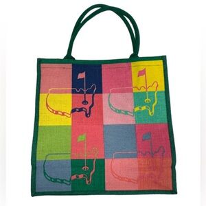 2024 Masters color block jute tote bag. New with tags!